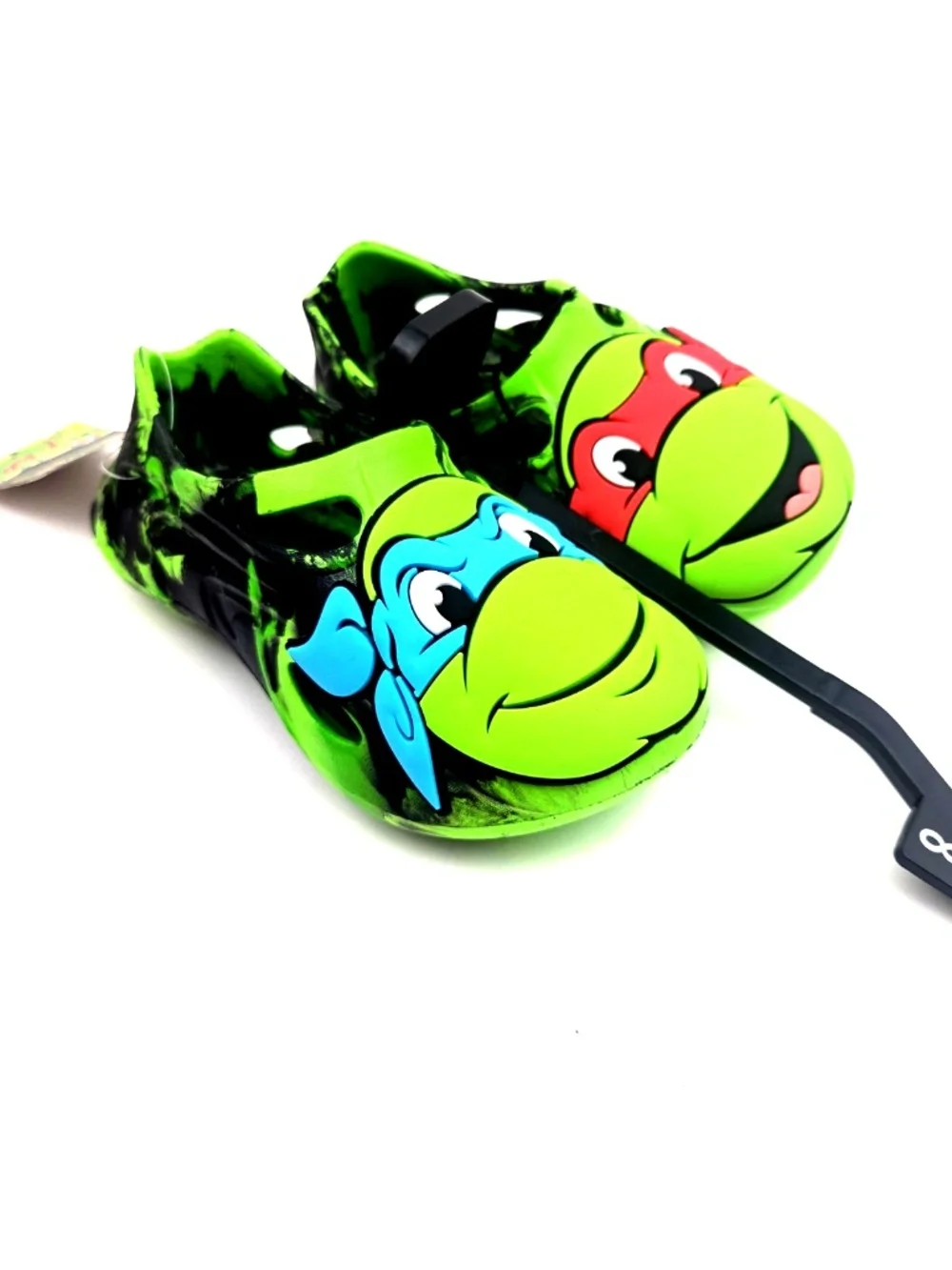 TMNT Toddler Sandals Size 7/8 Boys Slip On Green Boys Turtles Rubber Summer